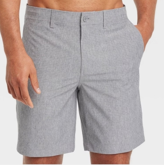 Men's 9" Hybrid Swim Shorts - Goodfellow & Co Gray 38 Recycled Polyester, UPF 50 - Picture 1 of 13